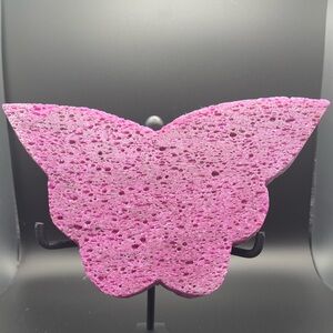 Honeycomb Ruby Large Butterfly Carving UV reactive Reiki